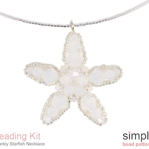 Jewelry Making Kit, Starfish Necklace Bead Kit, Beaded Starfish Pendant Bead Kit, Beadweaving Kits, Necklace Beading Kits, K-00905