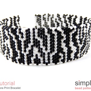 Beaded Zebra Bracelet Pattern PDF: "Zebra Print" Design