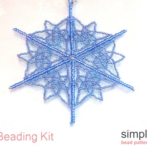Beaded Snowflake Ornament Kit, Beaded Christmas Ornament Kits Beads, Christmas Beading Kits, Beadweaving Kits, Bead Kits for Adults, K-00692