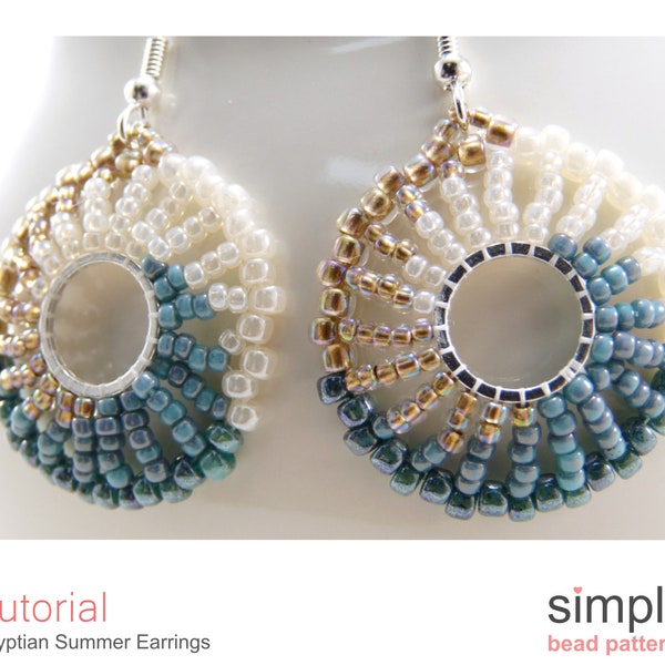 Beaded Earrings Pattern, Earrings Jewelry Making Tutorial, Seed Bead Tutorial, Round Hoop Earrings Beading Pattern Earrings Tutorial P-00142