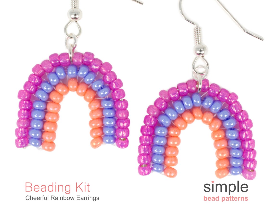 Beaded Rainbow Earrings Kit Jewelry Making Kit for Adults Etsy