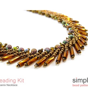 Necklace Beadweaving Kit, Necklace Jewelry Making Kit, Beaded Necklace Patterns, Easy Necklace Bead Kit, Necklace Beading Kit, K-01017