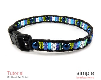 DIY Beaded Dog or Cat Collar Beading Pattern & Tutorial, Bead Collar for Pet, Make a Beaded Pet Collar, Custom Beaded Dog Collar, P-00250