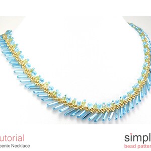 Beaded Necklace Tutorial, Necklace Beading Pattern, St. Petersburg Stitch Jewelry Making Instructions, Bugle Bead Necklace Pattern, P-00312 image 9