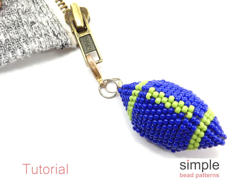 Download 3D Beaded Football Keychain Fob Beading Pattern Seed Bead ...