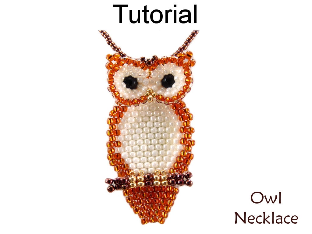 Beading Tutorials and Patterns Owl Necklace Beaded Fall Etsy