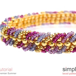 Ladder Stitch Bracelet - Beading Tutorial Pattern - Jewelry Making - Seed Beads - Simple Bead Patterns - Bohemian Summer P-00045
