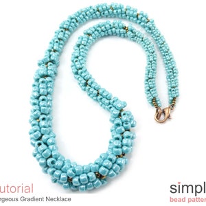 Necklace Beading Pattern, Beaded Necklace Tutorial, Jewelry Making Beading Pattern, Gradating Necklace, Spiral Stitch, Spiral Rope, P-00192 image 3