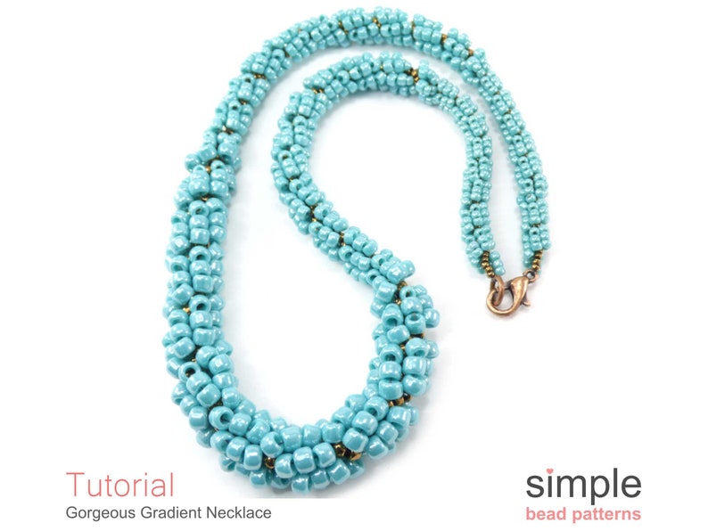 Necklace Beading Pattern, Beaded Necklace Tutorial, Jewelry Making Beading Pattern, Gradating Necklace, Spiral Stitch, Spiral Rope, P-00192 image 3