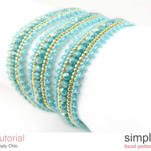 Beginner Bracelet Jewelry Making Tutorial, Herringbone Stitch Bead Pattern, Wrap Bracelet Beading Pattern, DIY Easy Beading Tutorial P-00343