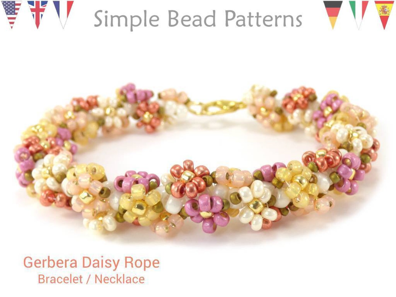 Beaded Daisy Chain Stitch Bracelet and Necklace Beading Etsy