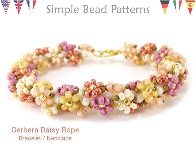 Beaded Daisy Chain Stitch Bracelet and Necklace Beading Etsy