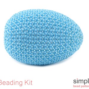 Beaded Easter Egg Kit for Adults (in Light Blue): "Solid Easter Egg" Design bild 3