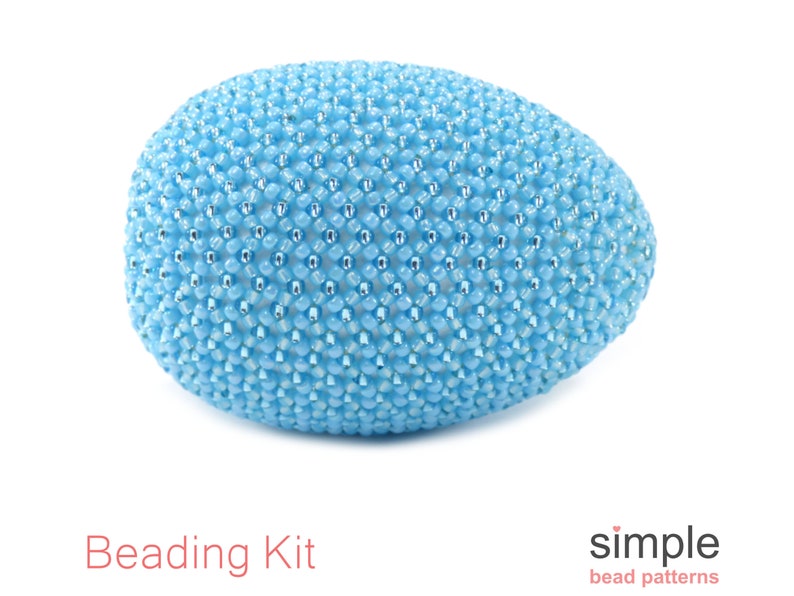 Beaded Easter Egg Kit for Adults (in Light Blue): "Solid Easter Egg" Design bild 3