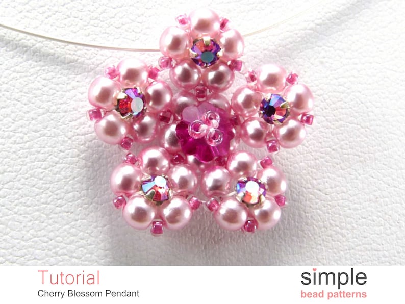 Beaded Flower Necklace Pattern Tutorial Beaded Flower Pendant Etsy