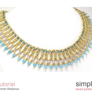 Necklace Beading Pattern for Adults, Beaded Necklace Tutorial, Netted Necklace Pattern, Netting Stitch Jewelry Making Instructions, P-00373