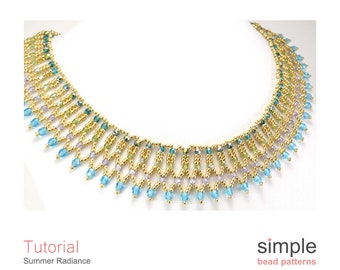 Netted Necklace Beading Pattern PDF: "Summer Radiance" Design