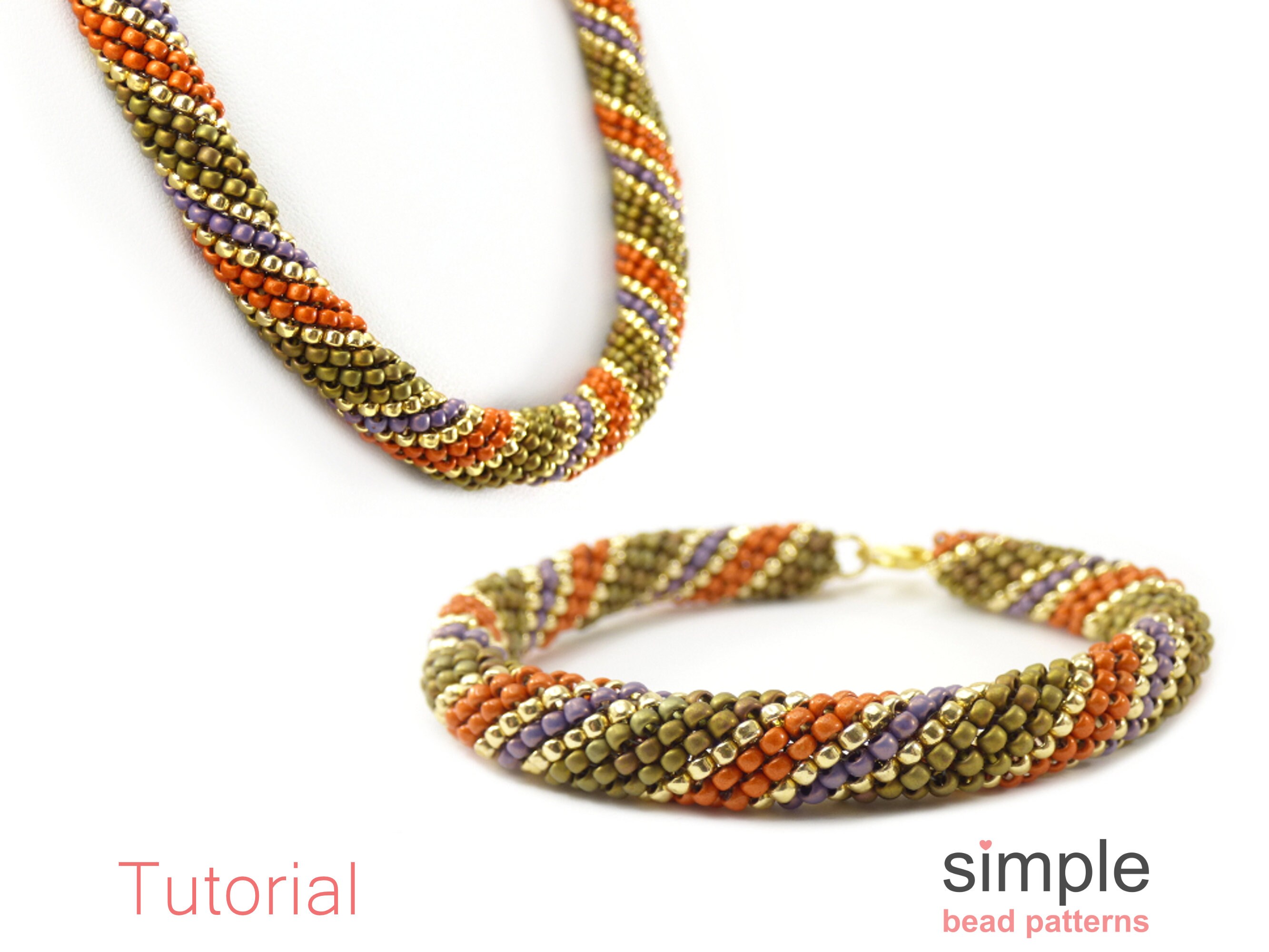 Tubular Peyote Stitch Pattern Beaded 