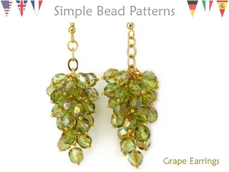 Grape Earrings Tutorial Beaded Grapes Earrings Tutorial Etsy