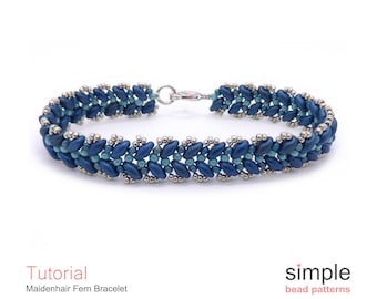 Easy Beading Pattern, SuperDuo Bracelet Bead Pattern Beginner Beading Tutorial Jewelry Making Instructions Super Duo Beading Pattern P-00246