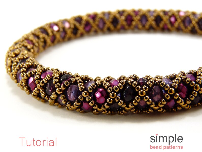 Beading Pattern Beaded Tube Bracelet / Necklace Bead Weaving Etsy UK