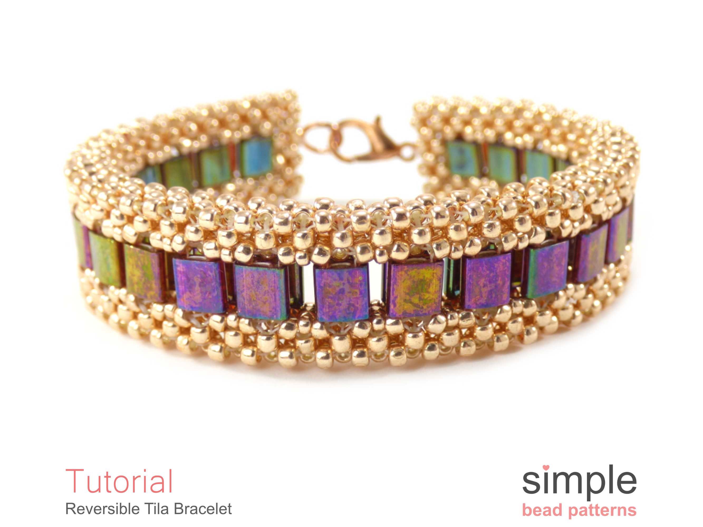 CRAW Beading Pattern and Tutorial P-00327 Two Hole Bead Patterns Cubic Right Angle Weave Bracelet Pattern Tila and Seed Beads Bracelet CRAW Beading Pattern and Tutorial P-00327 Two Hole Bead Patterns Cubic Right Angle Weave Bracelet Pattern Tila and Seed Beads Bracelet