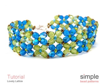 Tutorial PDF per realizzare facilmente un braccialetto con perline: design "Lovely Lattice"