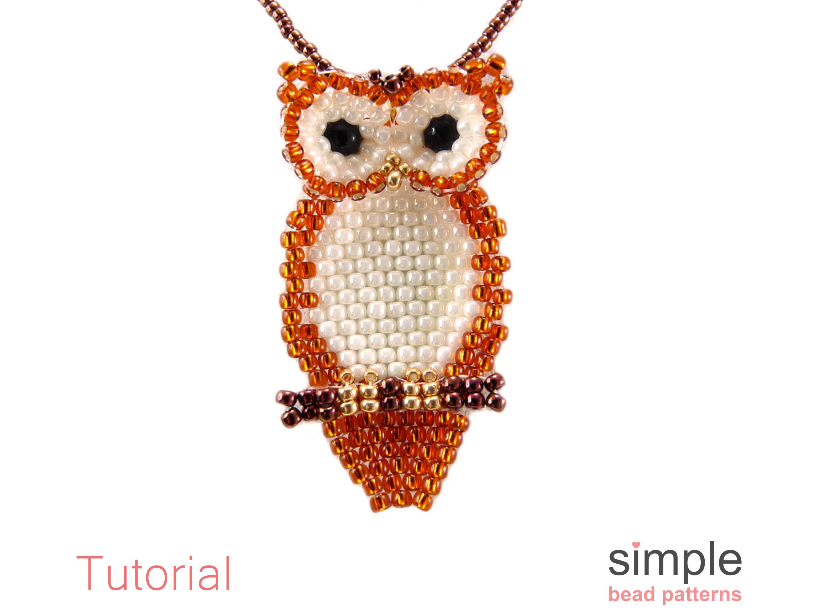 Beaded Owl Pattern Beaded Owl Pendant Necklace Tutorial Owl Etsy
