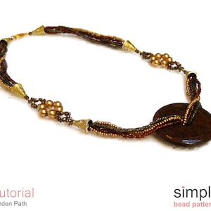 Necklace Pattern, Beaded Necklace Tutorial Jewelry Making Pattern, Gemstone Necklace Instructions Multi-Strand Necklace Bead Pattern P-00176