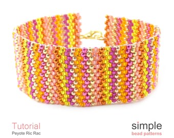 Beading Pattern, Beaded Bracelet Tutorial, Peyote Stitch Bracelet Jewelry Making Bead Pattern, DIY Seed Bead Bracelet Instructions, P-00309