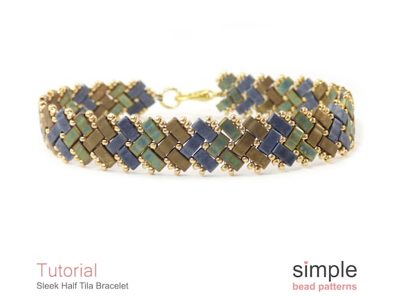 Tila Bead Pattern, Half Tila Beaded Bracelet Patterns, Beading Patterns for  Bracelets, Herringbone Bead Stitch, Bead Weaving Pattern P-00347 - Etsy