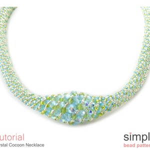 Beading Tutorial Pattern Beaded Necklace Russian Spiral Stitch Simple Bead Patterns Crystal Cocoon P-00096 image 1