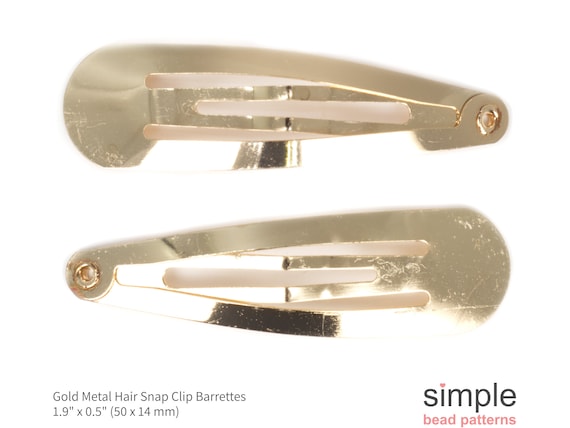 Two Hair Clips Gold Tone Hair Barrettes Metal Hair Clips Craft