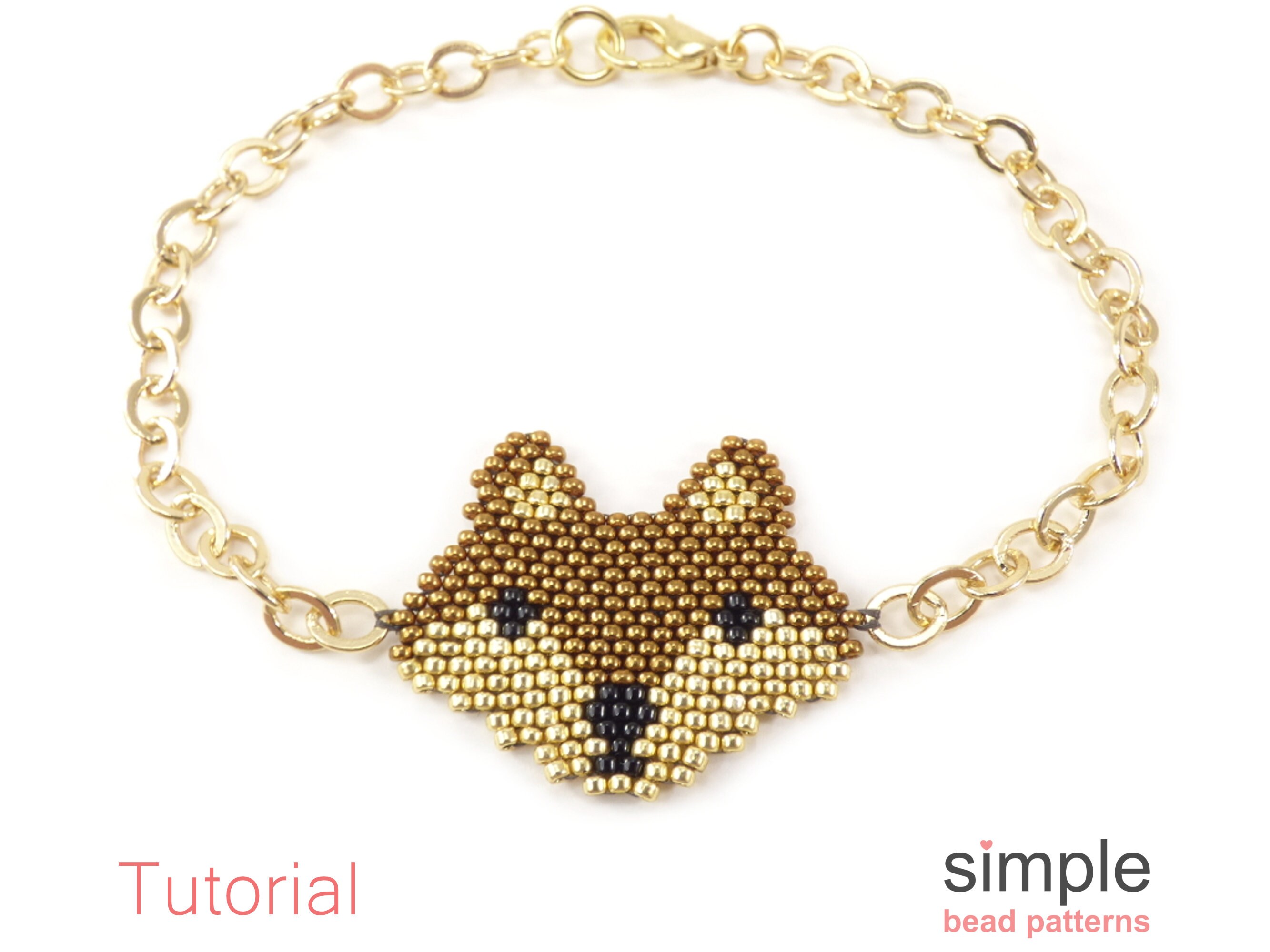 Beaded Fox Bracelet Beading Tutorial Fox Bead Pattern Fox Etsy