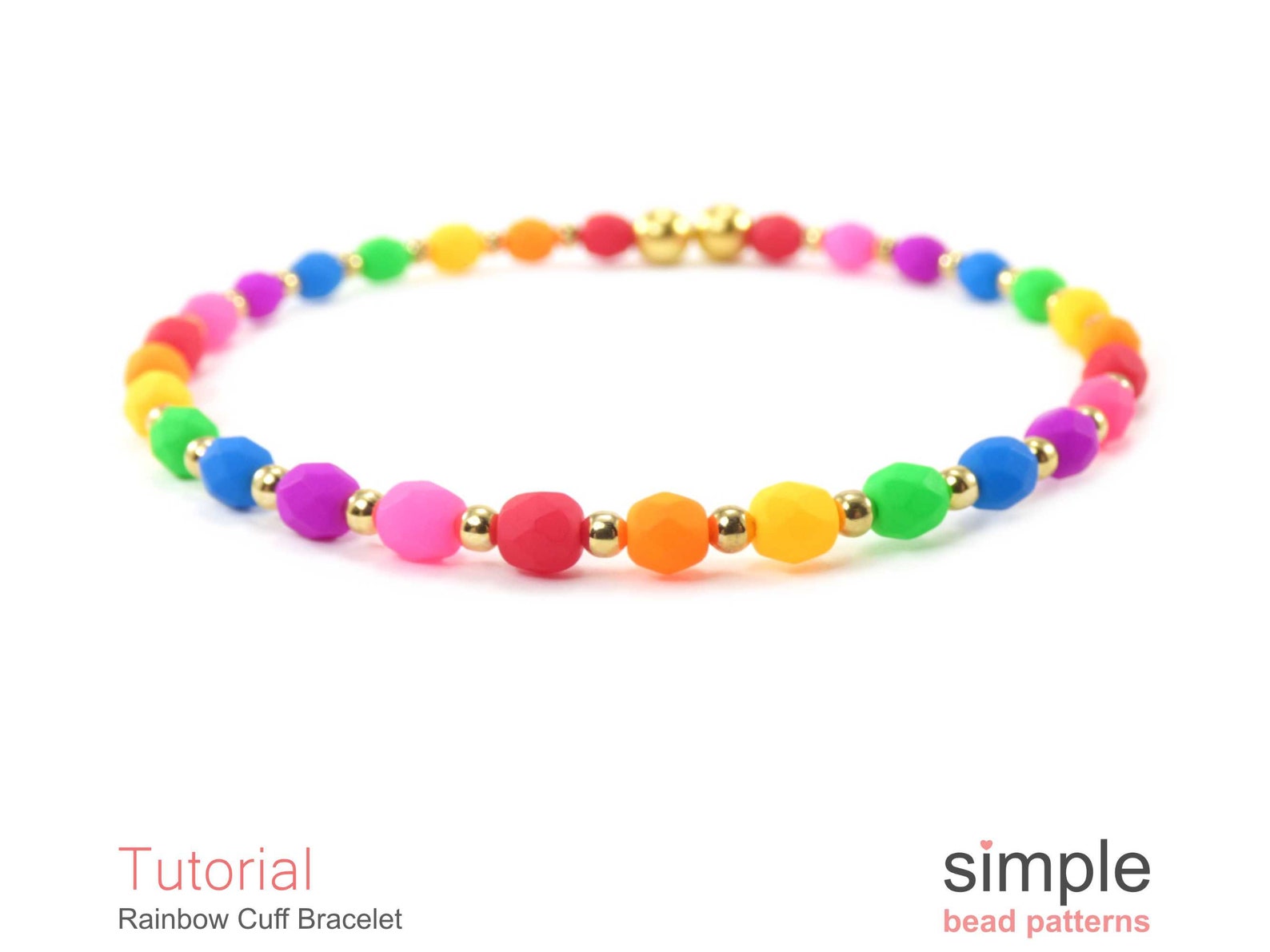 Rainbow Cuff Bracelet Beading Pattern Memory Wire Cuff Etsy