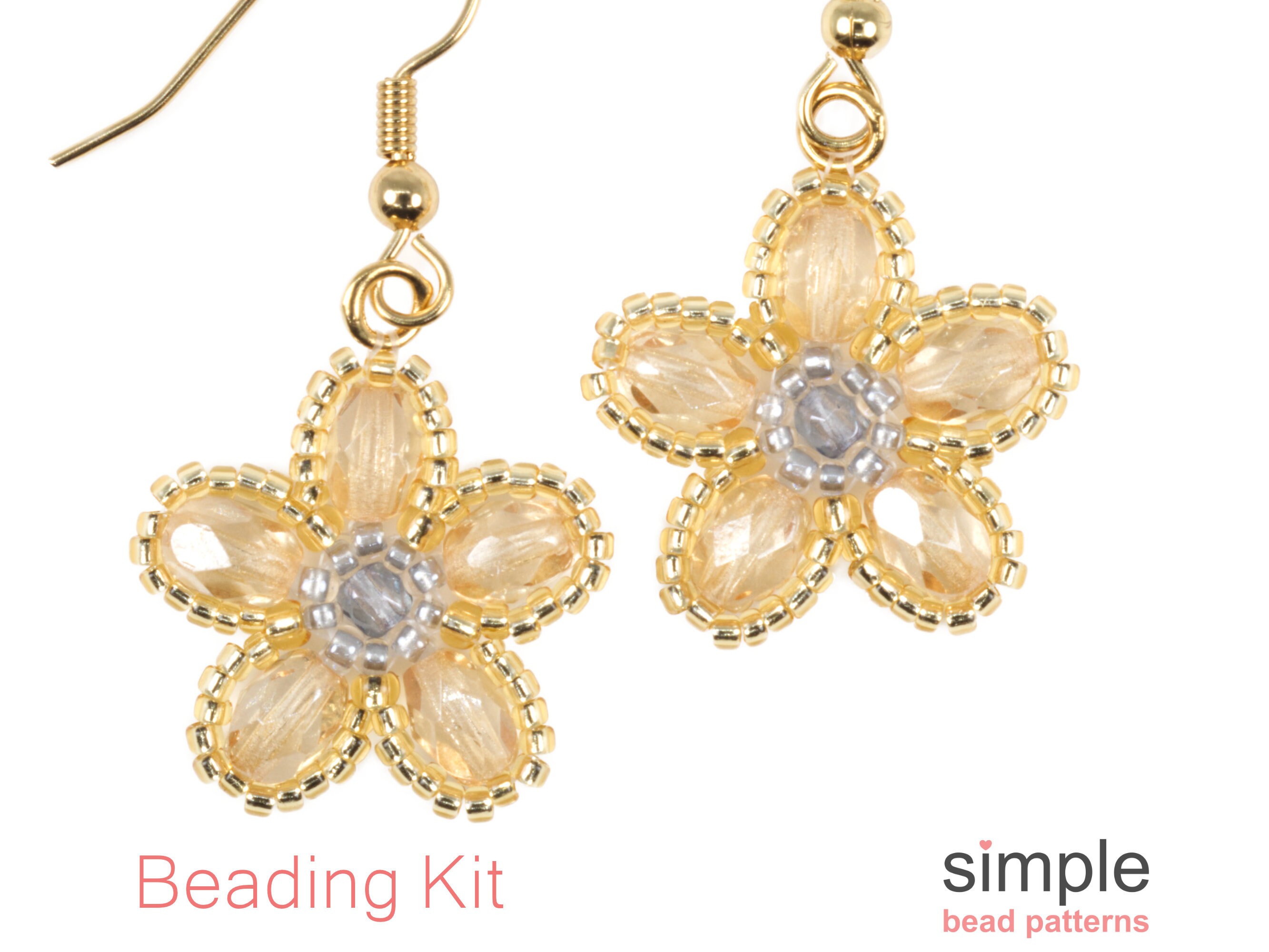 Beaded Flower Earrings Kit Jewelry Making Kit for Adults Etsy