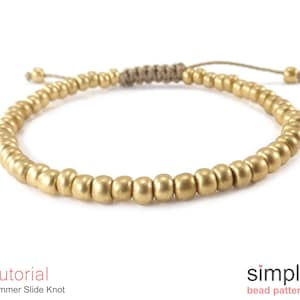 Slide Knot Bracelet Beading Pattern, Adjustable Bracelet Tutorial, Totem Bracelet Bead Pattern Square Knot Jewelry Making Directions P-00379