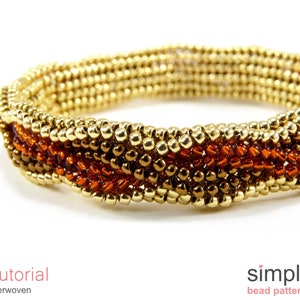 Herringbone Bead Stitch Bracelet Tutorial, Bead Weaving Pattern, Beaded Bracelet Patterns, Seed Bead Braided Bracelet Beading Ideas, P-00226