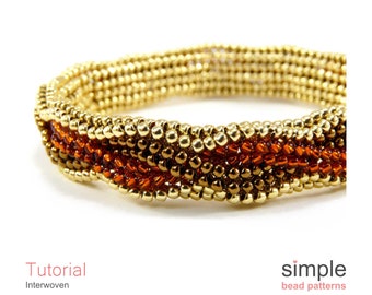 Herringbone Bead Stitch Bracelet Tutorial, Bead Weaving Pattern, Beaded Bracelet Patterns, Seed Bead Braided Bracelet Beading Ideas, P-00226