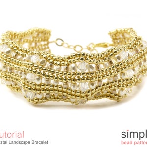 Bracelet Beading Pattern, Jewelry Making Tutorial, Beaded Bracelet Pattern, Herringbone Stitch Crystal Bracelet, Beadwoven Bracelet, P-00105