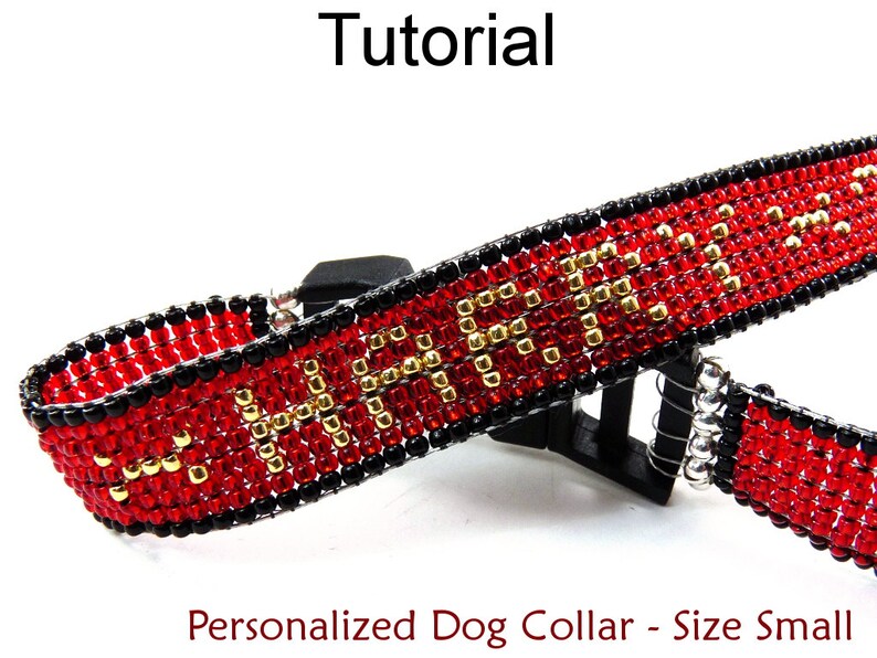 Beading Tutorials and Patterns Beaded Dog Cat Collar Etsy