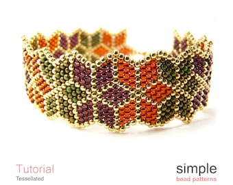 Brick Stitch Fall Leaf Bracelet Beading Pattern Printable, DIY Jewelry Making Tutorial, Wide Beaded Bracelet, Bead Weaving Patterns  P-00408
