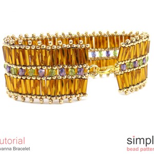 Bugle and Fire Polish Perlen Armband Anleitung PDF: "Savanna Armband" Design." Bild 7