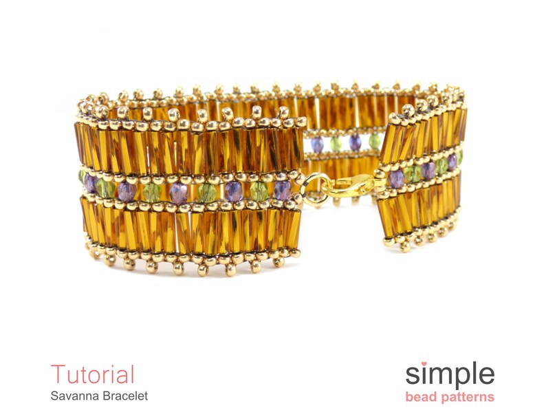 Bugle and Fire Polish Perlen Armband Anleitung PDF: "Savanna Armband" Design." Bild 7