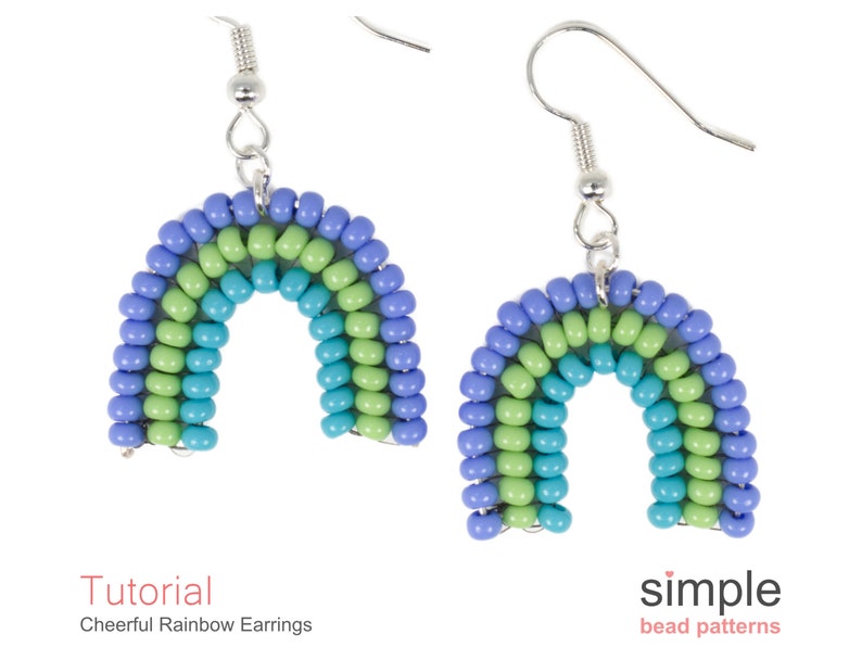 Beaded Rainbow Earrings Pattern Beadweaving Tutorial Seed Etsy