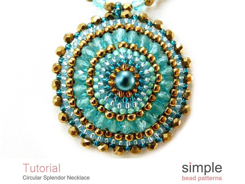 Simple Bead Patterns Pendant Beading Tutorial Circular Etsy