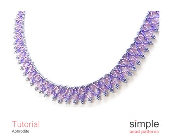 Netted Seed Bead Necklace Pattern PDF: "Aphrodite" Design