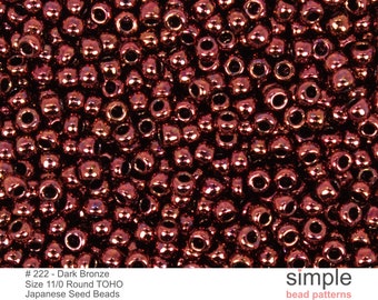 Dark Bronze Size 11 TOHO Seed Beads (TR-11-222): 10 Gram Bag