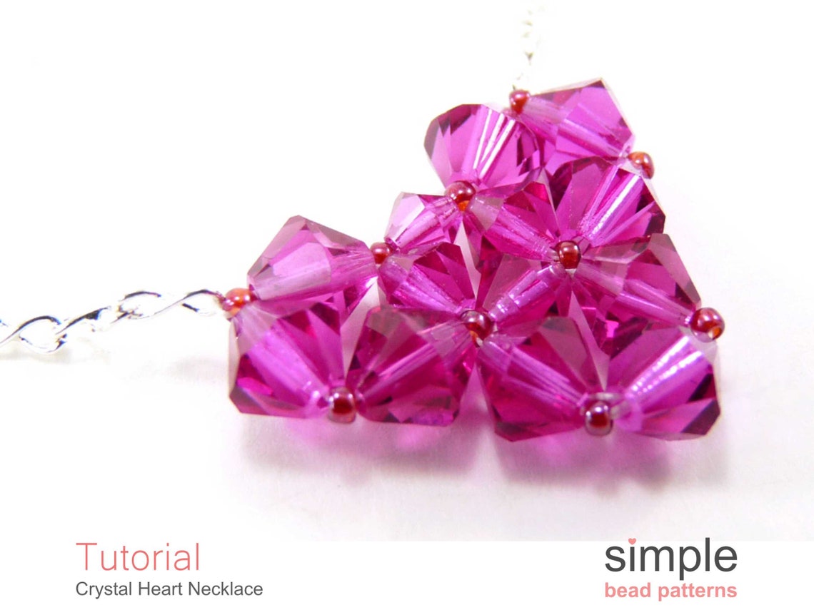 Beaded Puffy Heart Beading Pattern Puff Heart Necklace Etsy