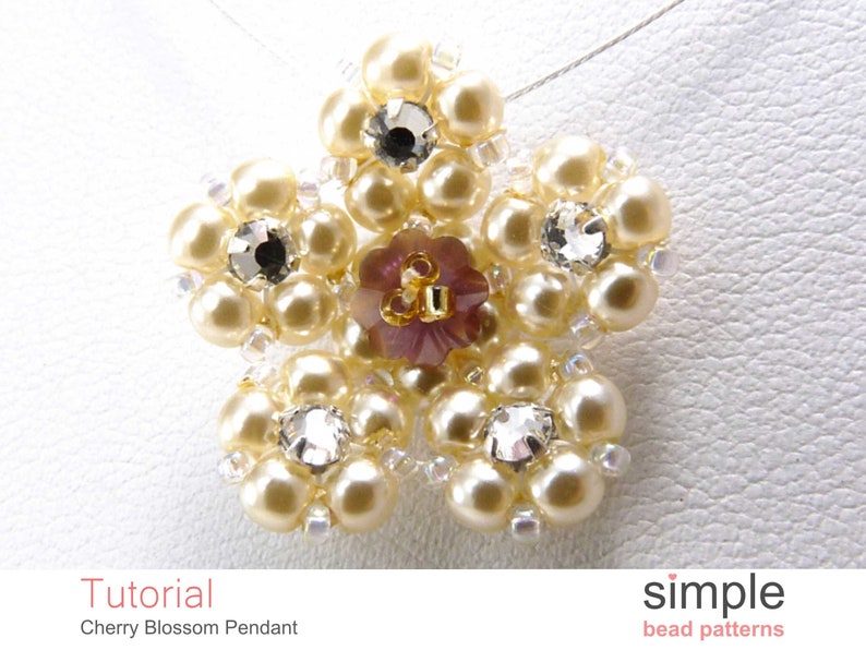 Beaded Flower Necklace Pattern Tutorial Beaded Flower Etsy